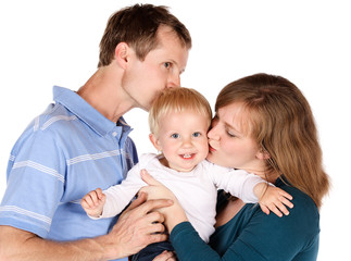 Happy caucasian family