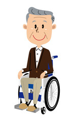 シニア　男性　車椅子　介護