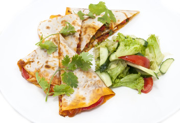 Mexican food restaurant on a white dish