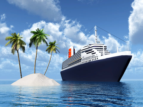 Island and Cruise Ship