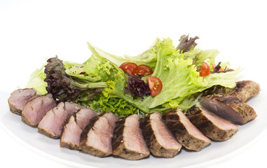 plate of meat and vegetables