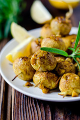 Skewers of mushrooms