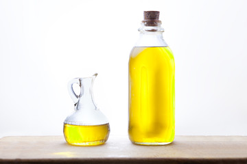 Olive oil bottle and cruet
