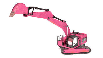 Bagger greift von oben, pink