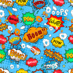 Comic speech bubbles seamless pattern vector