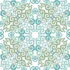 Colorful seamless ornament, white background.