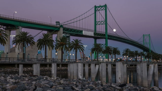 Vincent Thomas Bridge, Port of Los Angeles Time Lapse