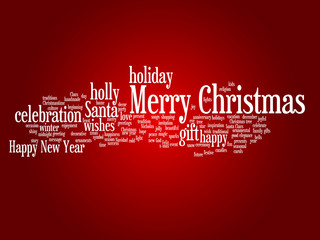 Conceptual Merry Christmas word cloud