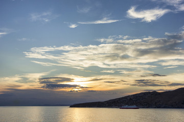 sunset in Tinos island,Greece