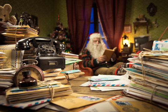 Messy Santa Claus desk