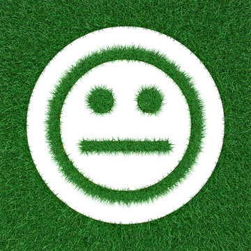 smiley from  grass