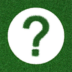 question mark from grass
