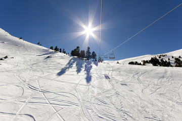 sunny day on the top of a mountain
