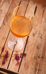 White wine in a crate