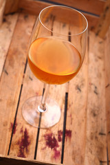 White wine in a crate