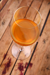 White wine in a crate