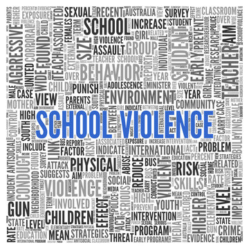 SCHOOL VIOLENCE Concept Word Tag Cloud Design
