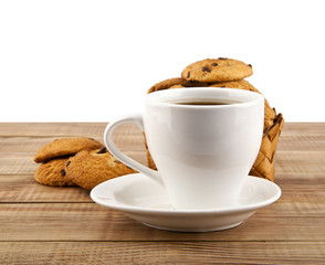 cup of coffee with a cookie