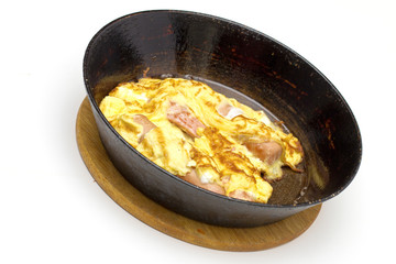 scrambled eggs on the white background