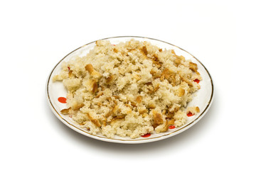 bread crumbson the white background