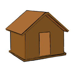 house. Simple stylized  Perspective view of