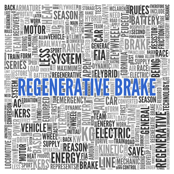 REGENERATIVE BRAKE Concept Word Tag Cloud Design