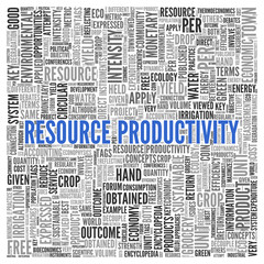 RESOURCE PRODUCTIVITY Concept Tag Cloud Design