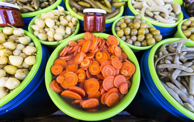 Colorful pickles