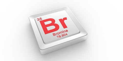 Br symbol 35 for Bromine chemical element of the periodic table