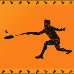silhouette of a professional badminton player