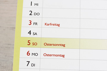 Kalender - Ostern - Feiertage - Ostersonntag - Frühling