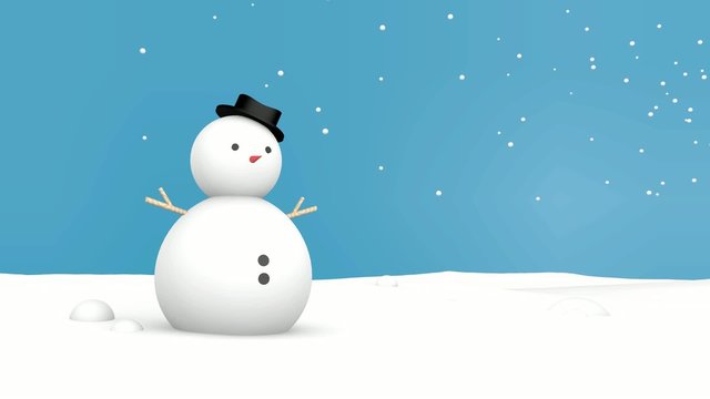Merry christmas and Snowman Blue background