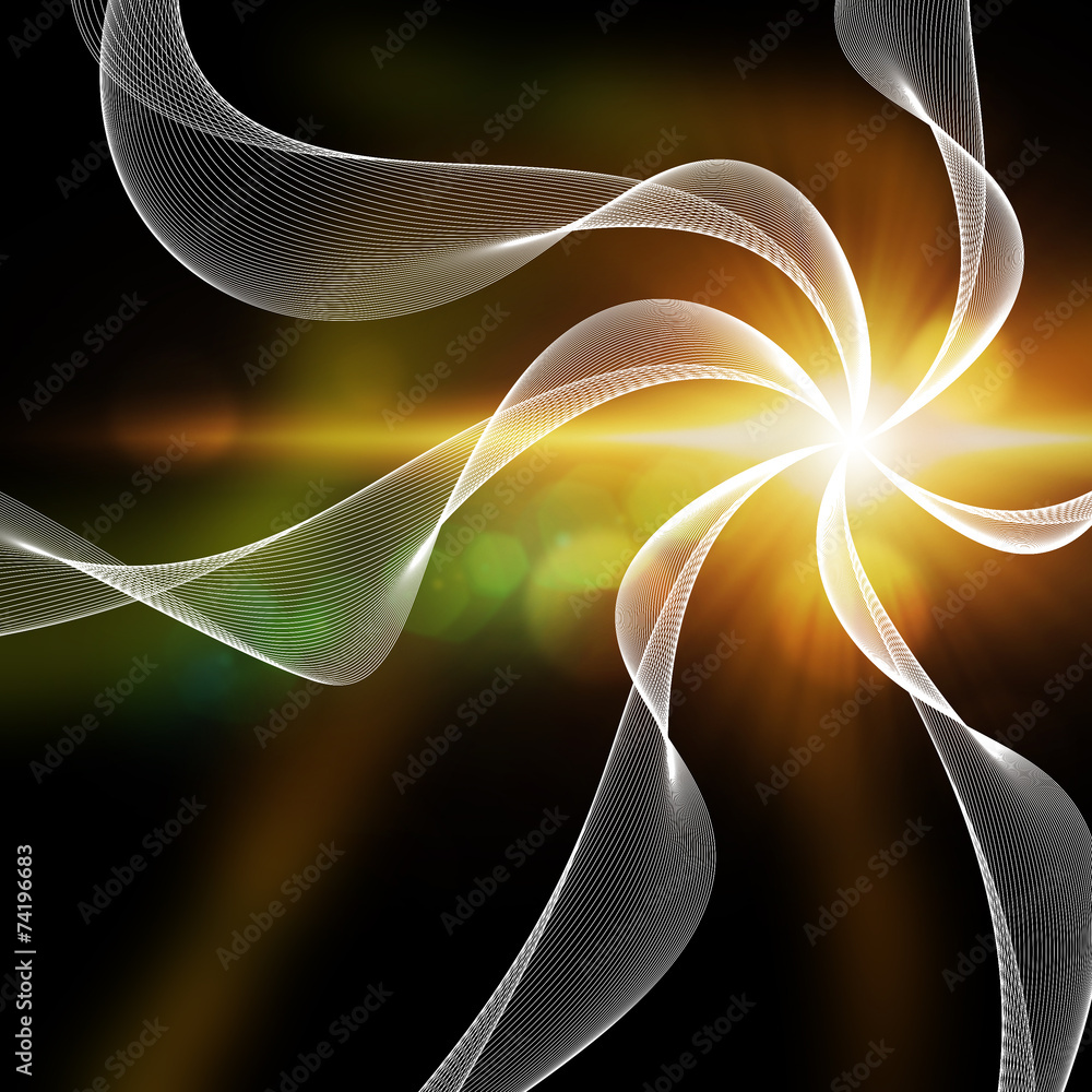 Wall mural abstract line curve background