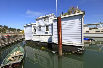 Fotobehang Houseboats Harbor, Sausalito © fannyes