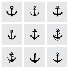 Vector black anchor icon set © skarin