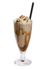 Milkshake latte caramel sauce
