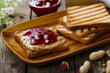 peanut butter sandwich with jam