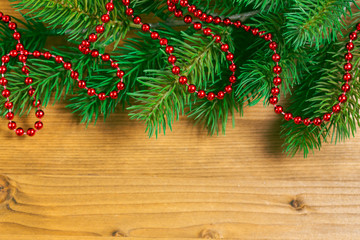 Fototapeta na wymiar Christmas decoration over wooden background