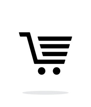 Shopping cart, trolley simple icon on white background.