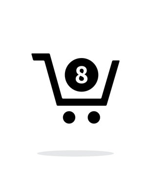 Shopping cart simple icon on white background.
