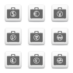 Money case with currency symbols