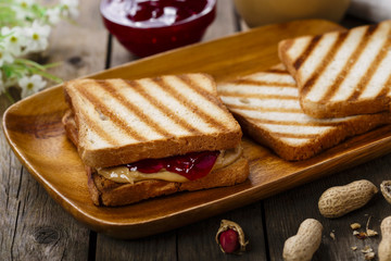 peanut butter sandwich with jam