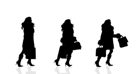 Vector silhouette of a woman.