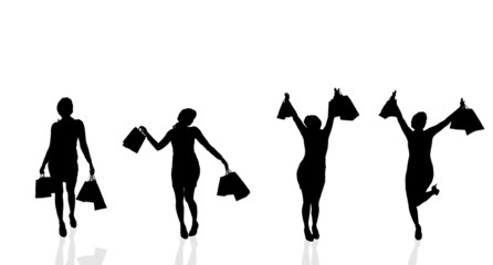 Vector silhouette of a woman.