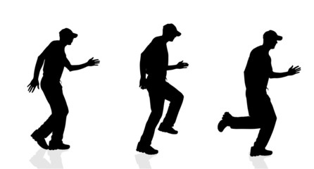 Vector silhouette of a man running.