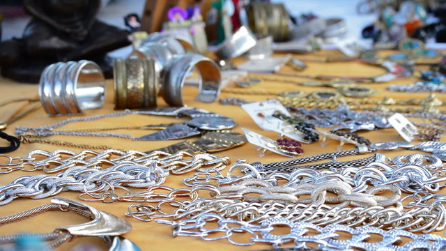 Jewelry in hawker stall craft panoramic