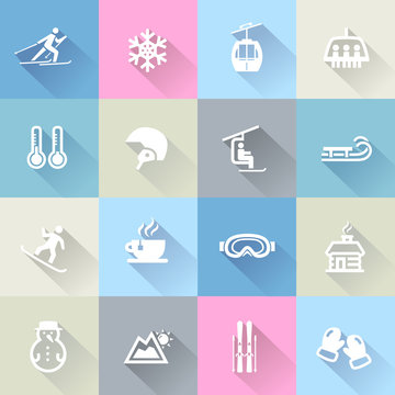 Winter Icons in Flat Design
