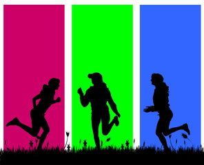 Vector silhouettes of women.