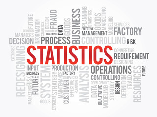 Word cloud of STATISTICS related items, vector background