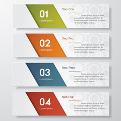 Design clean number banners template. Vector.